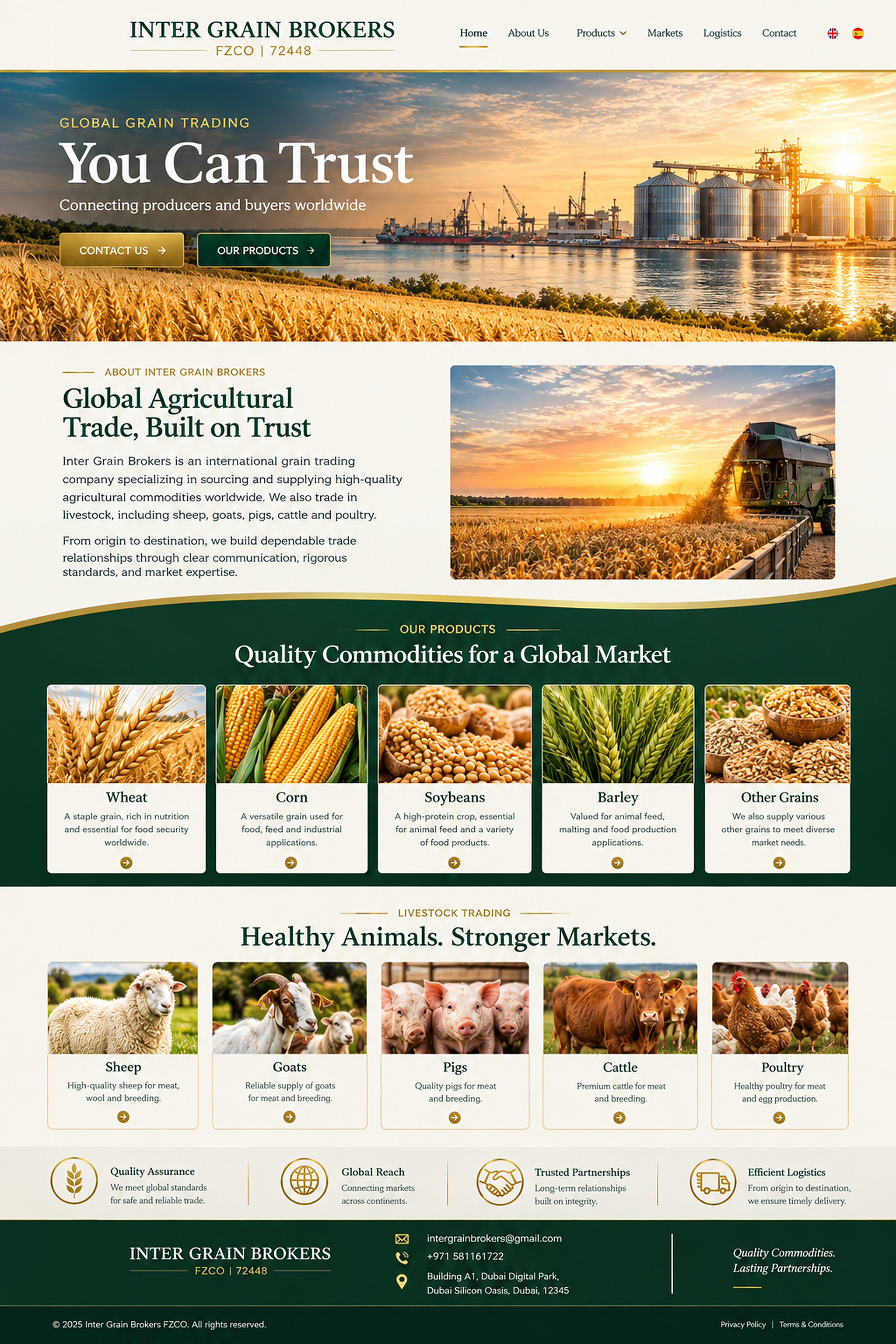 Inter Grain Brokers website design